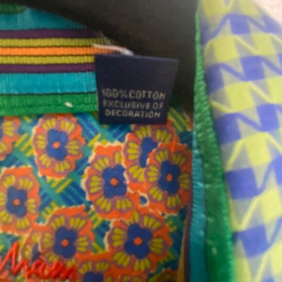 Robert Graham Flip Cuff Shirt Mens XL Green & Blue Geometric Preppy - Picture 8 of 15